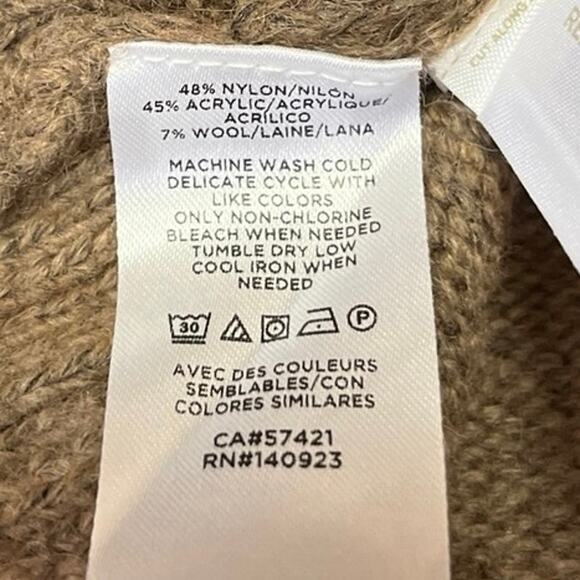 LOFT x Lou & Gray Brown Fair Isle Turtleneck Cozy Knit Pullover Sweater Top XS - Picture 4 of 4